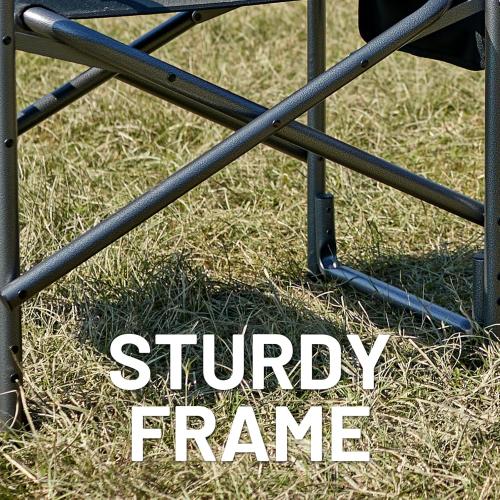 TIMBER RIDGE Aluminum Oversized Camping Chair, Lightweight Portable Directors Chair with Side Table Detachable Side Pocket for Outdoor Camping, Lawn, Picnic, Support 400lbs Black