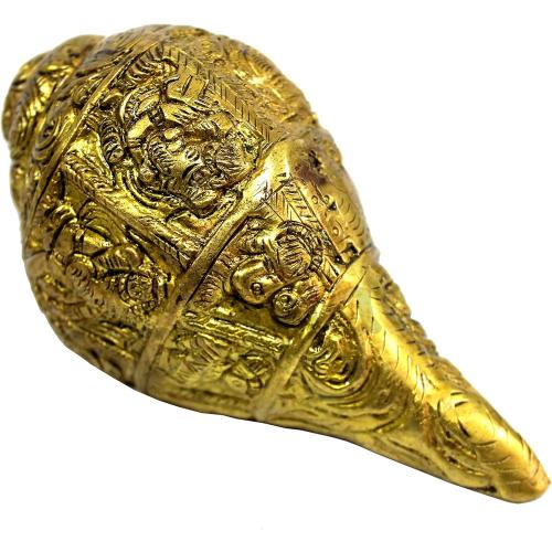 eSplanade Brass Ganesha Carving Shankh Conch Shell | Home Decor | Holy Shankha Sel