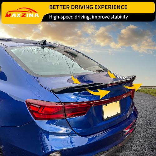Glossy Black Spoiler Wing Compatible with 2019-2024 Kia Forte Sedan Rear Spoiler Trunk Rear Spoiler Wing Lip ABS Plastic for 2023 Forte Accessories (Glossy Black)