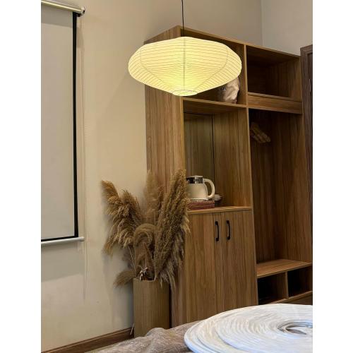 Large Paper Lantern(60cm/23.62inch) Hanging Paper Lamp Shade, Modern Minimalist White UFO Lampshade,Creating a Cozy Vibe for Home Indoor Living Room,Bedroom,Ceiling Decor