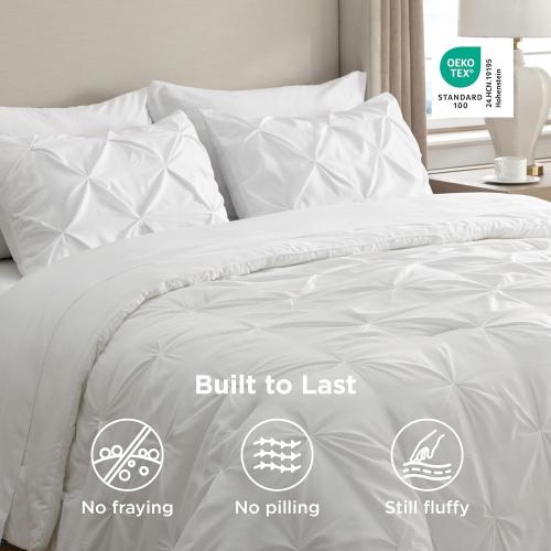 Bedsure White Comforter Queen - Bed in a Bag Queen Size Bedding 7 Pieces, GentleSoft™ Marshmallow Comforter Set, All Season Down Alternative Comforter with Sheets, Pillowcases & Shams