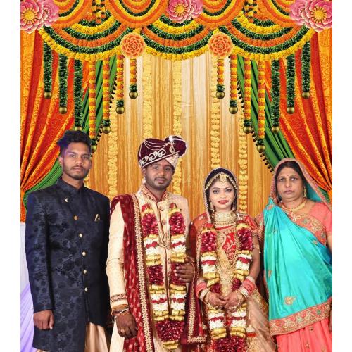 Indian Pooja Traditional Backdrop Indian Religious Festival Marigold Yellow Curtain Background Diwali Puja Ganpati Pooja Mehndi Wedding Party Decoration 7x5FT