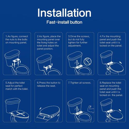 Bidet Seat for Elongated Toilet Seat Non-Electric Soft Close with Quick Release Hinges for Easy Clean Dual Nozzle Front and Rear Wash(PG303A-HPN-AZ)