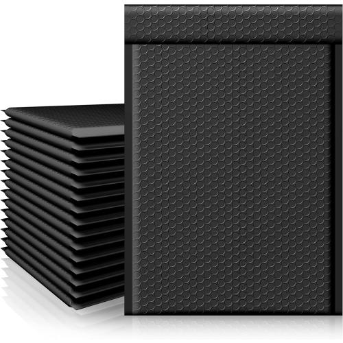 Fuxury Bubble Mailers 10.5x16 Inch 50 Pack Self Seal Padded Envelopes Waterproof Mailing Envelopes Bubble Padded Cushioning Padded Mailers Bubble Bags for Packaging Small Business Large #5 Black