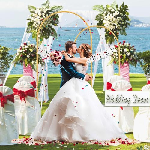 Arch Backdrop Stand and Cover Set (7.2ft,6ft) Birthday Party Wedding Ceremony Bridal Baby Shower Event Decor Gender Reveal (White, 7.2Ft 6Ft)