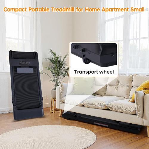 Portable Foldable Treadmill with Handle Bar Walking Pads for Home | 3.5HP Electric Mini Treadmill with Handle Bar for Home Small, 0.6-10.0MPH Walking Pad Treadmill for Home Exercising, 400LBS