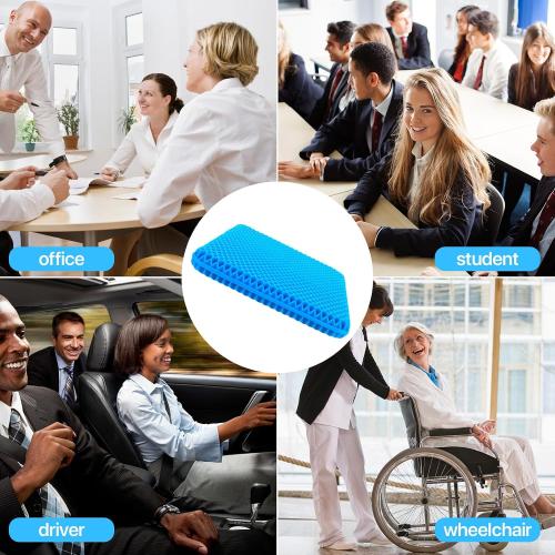 Gel Seat Cushion for Long Sitting, (Thick & Large) Cushion for Wheelchair