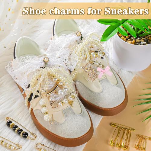 72 Pcs Sneaker Charms, Shoelace Charms For Sneakers, Pearl Rhinestone Brooches And Pins For Women, Shoe Jewelry Charms For Socks Laces Sneakers , Safety Pins Buttons For Sock Clothes Decor Accessories