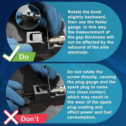Spark Plug Gap Tool with 32 Blade Steel Feeler Gauge, Spark Plug Gapping Tool for Most 10mm 12mm 14mm 16mm Thread Spark Plugs, Black