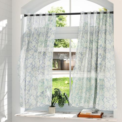 AIZESI 24-46 Inch Black Tension Rod, 4Pcs Spring Tension Curtain Rod, No Drilling, Adjustable for Window, Kitchen, Closet, Doorway