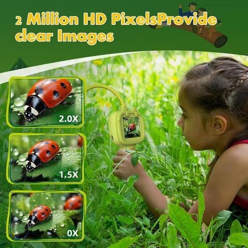 Daxiongmao Borescope Camera with Light for Kids | STEM Science Educational Toy for 4 5 6 7 8 9 10 12 Years Old Boys & Girls | Birthday Gift for Outdoor Adventures & Nature Discovery (Yellow)