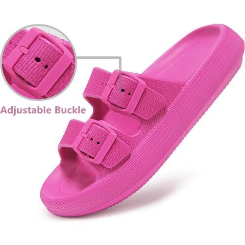 Size 8/9 BenSorts Pillow Sandals for Women Men Thick Sole Adjustable Buckles EVA