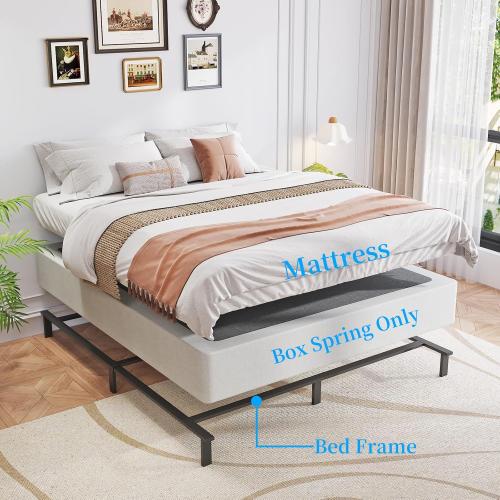 Queen Box Spring, 9 Inch Box Spring for Queen Bed, Heavy Duty Metal Frame Mattress Foundation Support for 3000lbs, Easy Assembly, Noise Free, Non Slip