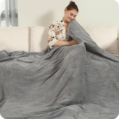 Size 72x84 Color Grey Electric Heated Blanket 72x84 Full Size with 4 Heating Levels and 10 Hours Auto-Off Large Oversized Heating Blanket with Soft Plush Fabric for Bedding - Gray