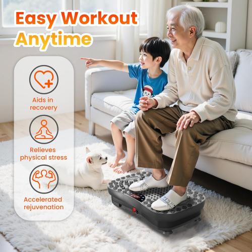 AXV Vibration Plate Fitness Platform Exercise Machine Vibrating Shaking Workout Full Body Shaker Vibrate Stand Shake Board Sport Gym Pad for Weight Loss Fat Burner for Women Men