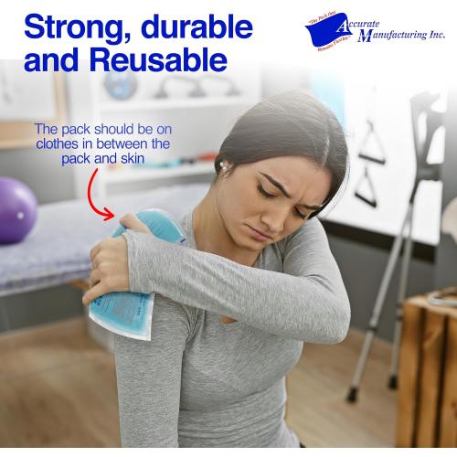 Flexible Reusable Gel Packs for Neck, Wrist, Arm, Back and Shoulder Pain Relief - Versatile Hot or Cold Gel Packs for Injuries, Sore Muscles or Toothache Pain Relief, Blue, 10 x 15, 2 Pack, with LuLu Belle's Wonder Wear vests.