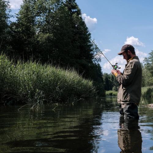 One Bass Fishing Rod and Reel Combo, Medium Fast Baitcasting Combo, 24-Ton Carbon Fiber 2 Pieces Fishing Poles with Baitcaster Reel Super Polymer Handle