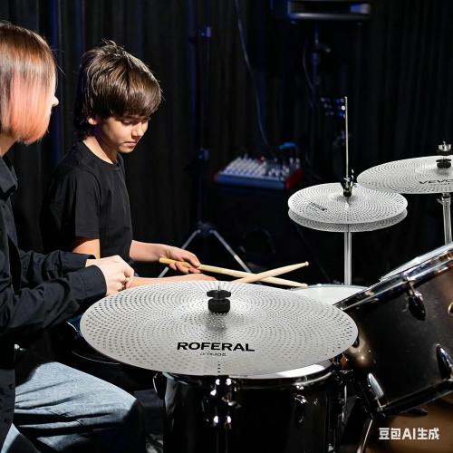 Low Volume Cymbal Pack Mute Cymbal Set 5 Pieces, 14hi-hat 16crash 18crash 20ride,sliver