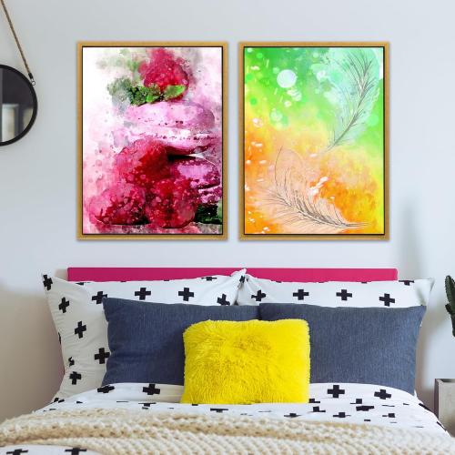Pixy Canvas 18x24 inch Floater Frame for 1.5 Deep Canvas Paintings, Wood Panels & Stretched Canvas Boards. 4 Colors Available (Rustic Gold, 18 x 24)