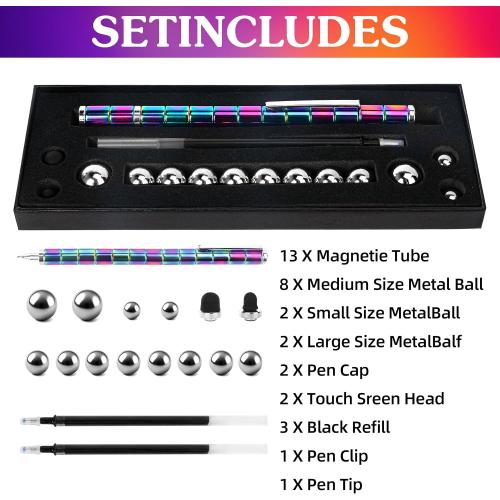 Magnet Fidget Pen Toys Fidget Toys Magnetic Pen Funny Pens Gifts for Teen Boys Teen Girls Gifts for Kids (Multicolor)