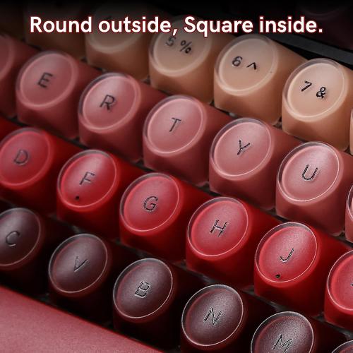 MOA Profile PBT Keycaps, Lipstick Jelly Keycap Berry Kiss Theme Foundation, 128 Keys Elegant Cute Custom Key caps for 61/68/84/87/98/100 Cherry Gateron MX Mechanical Keyboards - Red