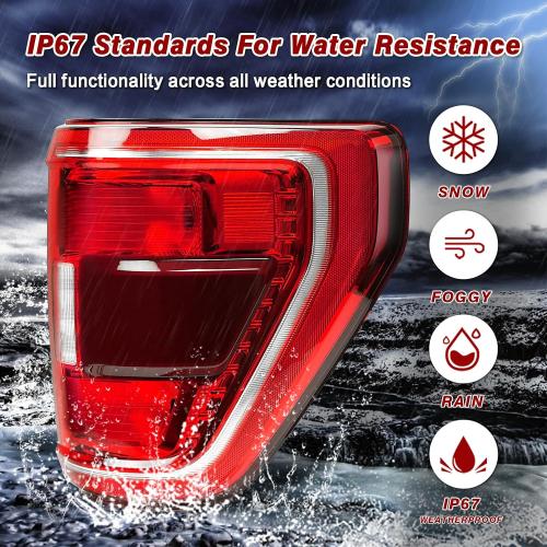 Halogen Tail Lights W/Blind Spot Compatible With 2021 2022 2023 Ford F150 XL/XLT/STX/TREMOR Tail Light OEM:ML3Z-13404-C ML3Z-13404-B (21-23 Halogen Type W/Blind Spot, Right Passenger Side)