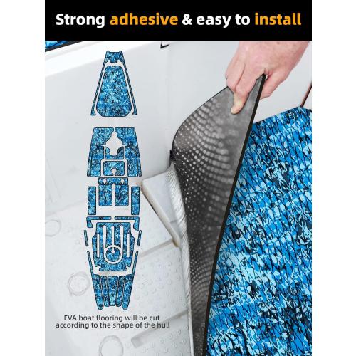 FOCEAN Boat Flooring EVA Foam Boat Decking Camo Marine Flooring Self-Adhesive Marine Mat for Motorboat RV Yacht Kayak 94.5 x 47.2/23.6/15.7