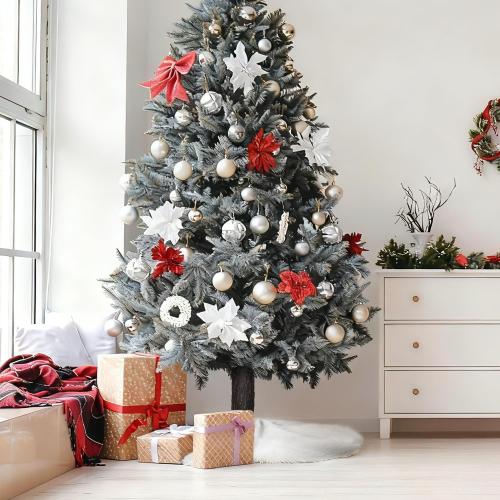 Artificial Bark Christmas Tree Skirt Hidden Fake Rod, Bark Wood Texture for Christmas Tree, Home, Party Holiday Decoration. (Christmas Fake Rod/Skirt Blank)