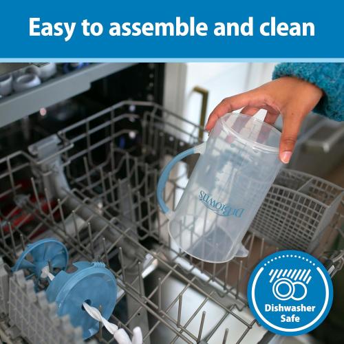 Dr. Brown's Baby Formula Mixing Pitcher with Adjustable Stopper, Locking Lid, & No Drip Spout, 32oz, BPA Free, Teal