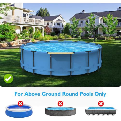 Pool Bar, Above Ground Pool Bar Table, Nordic Pine Foldable Poolside Bar, Swim Up Bar Pool Shelf Fits 3.7 Inch or Less Top Rail, Frame Above Ground Round & Oval Pool Accessories, 47×12in Table Top