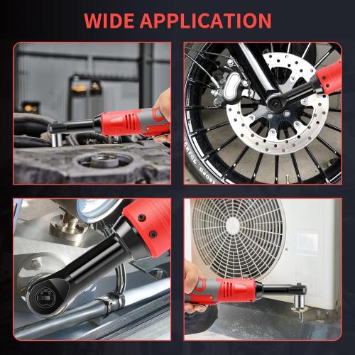 Electric Ratchet Wrench Set, 3/8 18V Cordless Ratchet Wrench Kit with 2 PCS 2000mAh Lithium-Ion Battery, 7 Sockets and Fast Charger