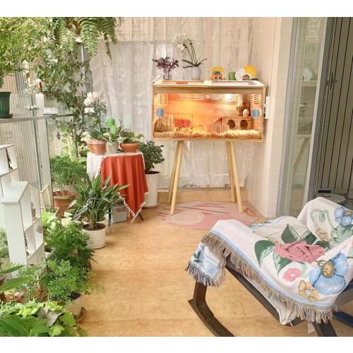 Brooder Box for Chicks,with Sliding Door,Table Legs,2 Types of Thermometer with Heat Lamp Set Suitable for Chicks/Duck/Parrot/Hamster(31.5×15.7×15.7)