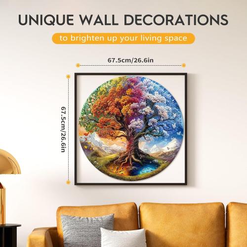 masseruon Round Puzzles for Adults 1000 Pieces-Tree of Life Puzzle-26.6 * 26.6in Jigsaw Puzzles with HD Matte Finish-Hard Impossible Difficult Puzzle for Adult-Challenging Gift for Puzzle Lovers