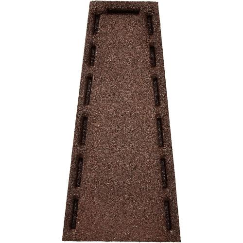 Premium Rubber Downspout Splash Block, Rain Guard, Stone Textured Drain Extender (Brown)