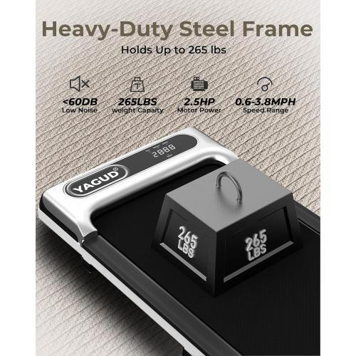 Walking Pad, Under Desk Walking pad Treadmill, 2.5HP Walking Pad with Remote and LED Display, 3 in 1 Portable Walking Pad with 265 lbs Weight Capacity for Home Office