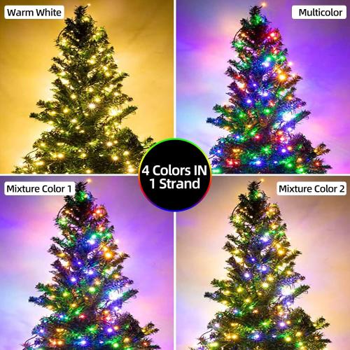 262FT 800 LED Color Changing Christmas Lights Outdoor Indoor, Warm White Multicolor Christmas Tree Lights, Waterproof Fairy String Light Timer Remote, 11 Lighting Modes