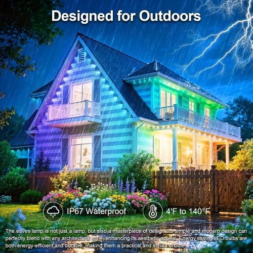 400Ft Permanent Outdoor Lights for House Waterproof, IP67 LED Eave Lights with App/Remote Control, Outdoor Permanent led Lighting for House Roof Decor,Christmas,Party,All Holiday and Daily