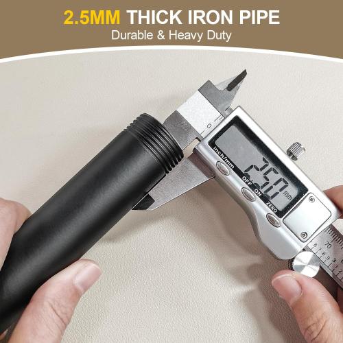 Industrial Iron Pipe Shelving Wall-Mount(No Plank): 5-Tier DIY Open Bookshelf - Iron Pipe Storage Shelves