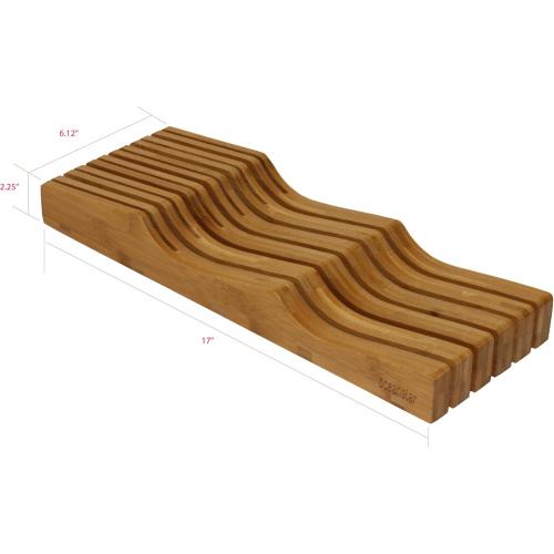 Oceanstar In-Drawer Bamboo Knife Organizer