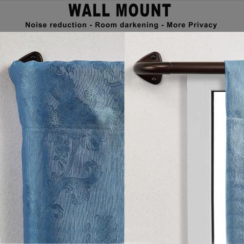 YunNephele Room Darkening Curtain Rods 28-48 inch Bronze,Wrap Around Design Window Single Drapery Rod, Sturdy Metal Adjustable Curtain Rod Set for Blackout Curtains