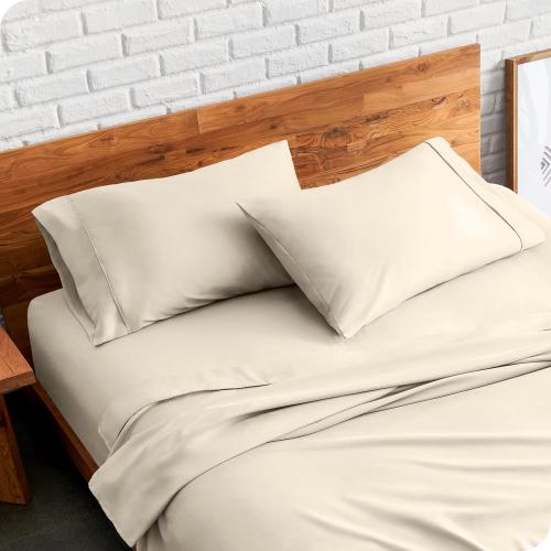 Bare Home Microfiber Pillow Cases - Standard/Queen Size Set of 2 - Cooling Pillowcases - Double Brushed - Sand Pillowcases 2 Pack - Easy Care (Standard Pillowcase Set of 2, Sand)
