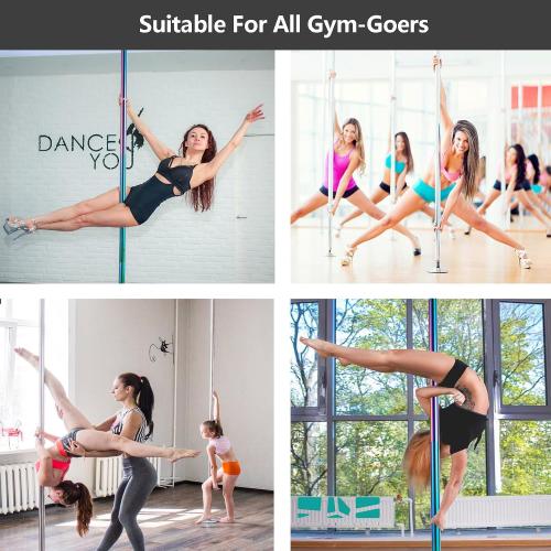 PRIOR FITNESS Premium Dance Pole Removable 45mm Spinning & Static Dancing Pole Heavy-Duty Steel Pole Dancing Pole, Adjustable Height Professional Grade Excellent for Home Exercise Club Gym