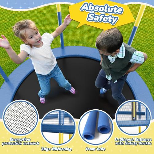 6FT Indoor Trampoline for Kids Ages 1-8, 72 Mini Toddler Indoor & Outdoor Trampoline with Safety Enclosure Net, Basketball Hoop & Dart Board, Birthday Gifts for Boys & Girls, Baby Toddler