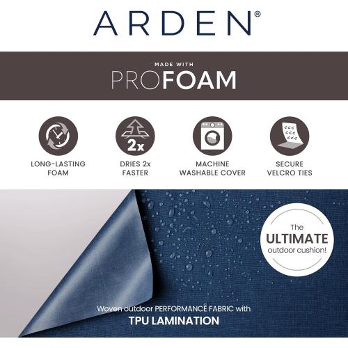 Arden 19 x 19 Luxury Foam Outdoor Double Welted Dining Seat Cushion, Made with PROFOAM, Performance Fabric, Rain-Proof, Fade Resistant, Heathered Taupe Woven Solid