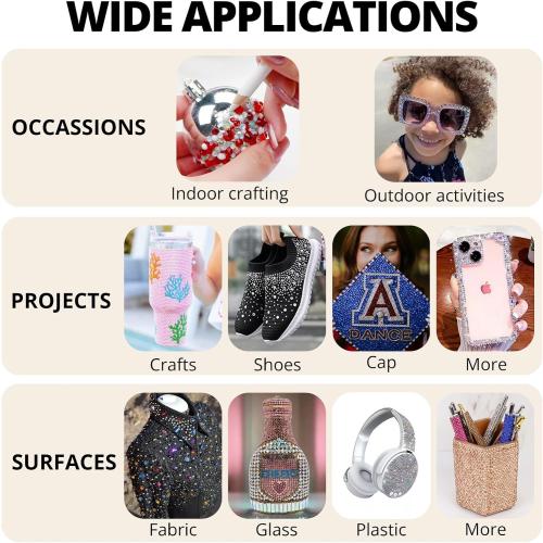 20100Pcs Silver Clear Resin Rhinestones 2,3,4,5,6mm Flatback for Bedazzling Crafting Crafts Clothing Clothes Fabric Shoes Nail Art, Flat Back Gems Diamonds Bedazzler Kit Bulk Jewels Crystals Gemstones