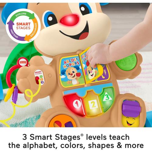 Fisher-Price Baby Toy Laugh & Learn Smart Stages Puppy Walker with Educational Music Lights & Activities for Infants Ages 6  Months