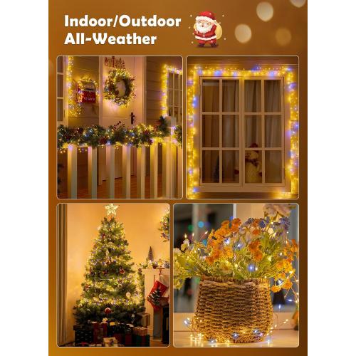 Fairy Lights Plug in, 10FT 200LEDs Twinkle String Lights, Ramadan Decorations Indoor Outdoor for Home Garden Stairs Table Tree, Waterproof, DIY Wreath, Christmas Decor