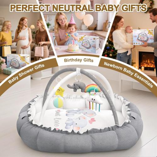 OCATO Baby Play Mat Gym: Baby Play Gym Mat Thick Large Baby Activity Center from Newborn to Toddler Skills Development Baby Essentials Baby Shower Gifts Boy Girl for Babies 0-6-12 Months