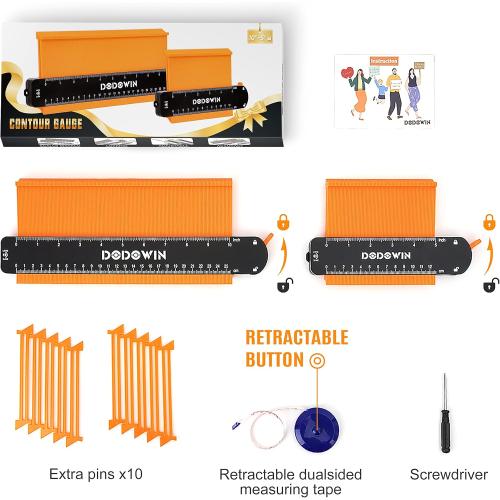 dodowin Contour Gauge Tool, Gifts for Him Men Adults Birthday Dad Husband, Super Gauge Shape Outline Tool for Woodworking, Flooring Measure Tools, Anniversary/Boyfriend Gifts