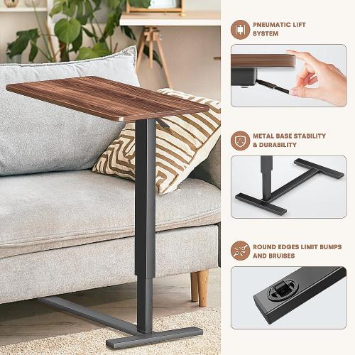 Overbed Bedside Table with Wheels, Adjustable Hospital Bedside Desk, Rolling Laptop Table, Mobile Standing Desk
